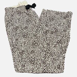 Lands’ End Women’s Drapey Animal Print Flannel Pajama Lounge Pants M(10-12)EUC